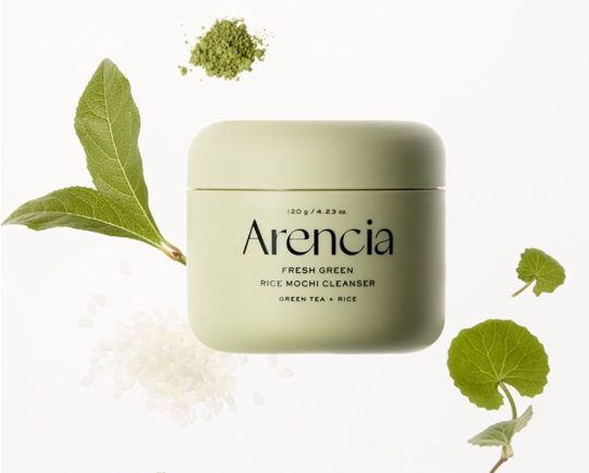 Arencia Fresh Green Rice Mochi Cleanser, Gentle Daily Cleanser for Acne-Prone Skin, 1.76oz / 4.23oz