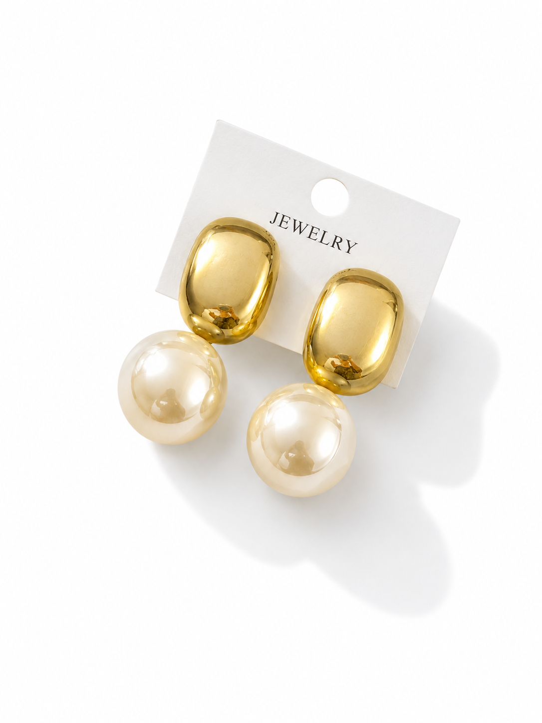 Boucles d’Oreilles Perle Dorée
