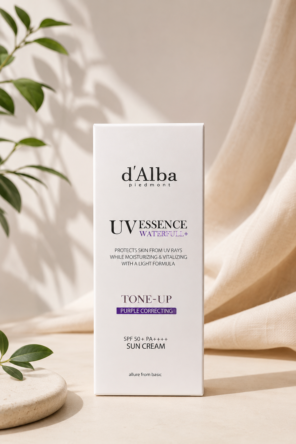 d'Alba UV Essence Waterfull+ Tone-Up Purple Correcting SPF 50+ PA++++