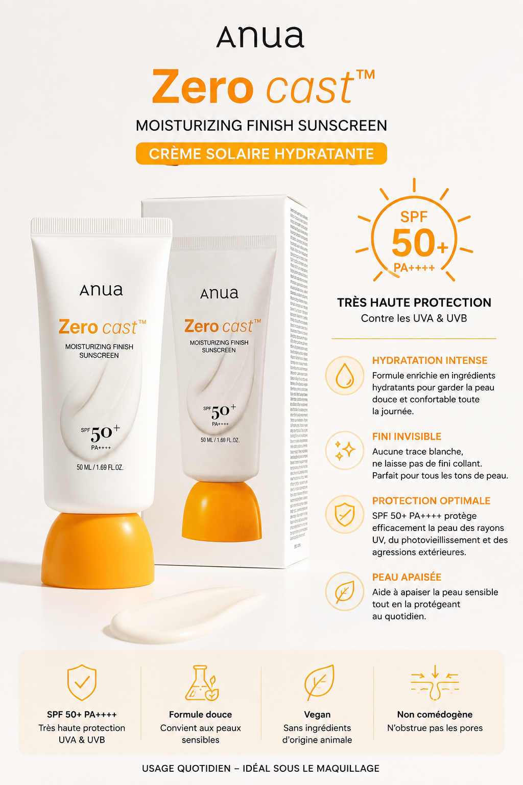 ANUA ZERO CAST SPF50+