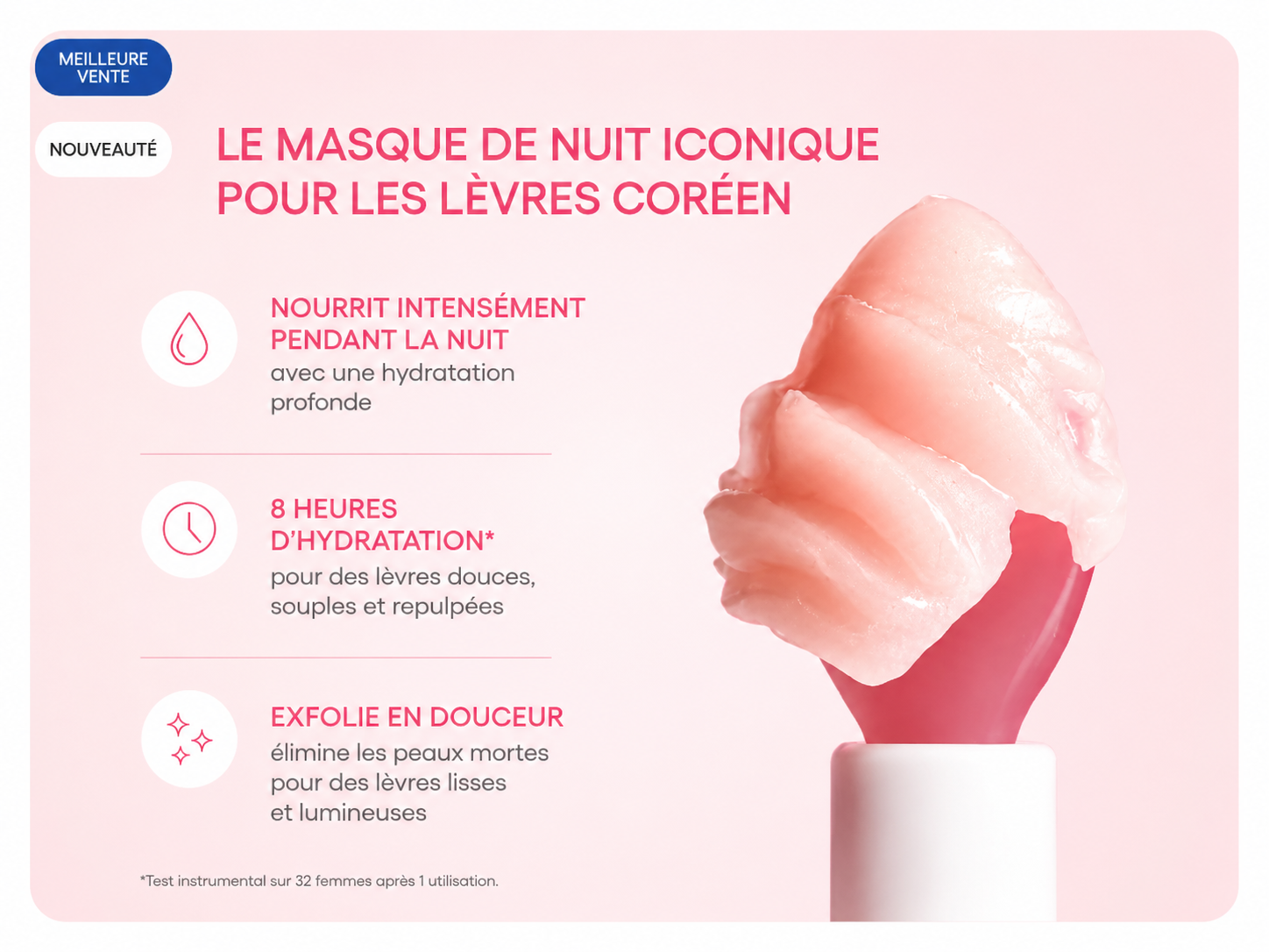 Masque de Nuit pour les Lèvres – Soin Hydratant Intensif