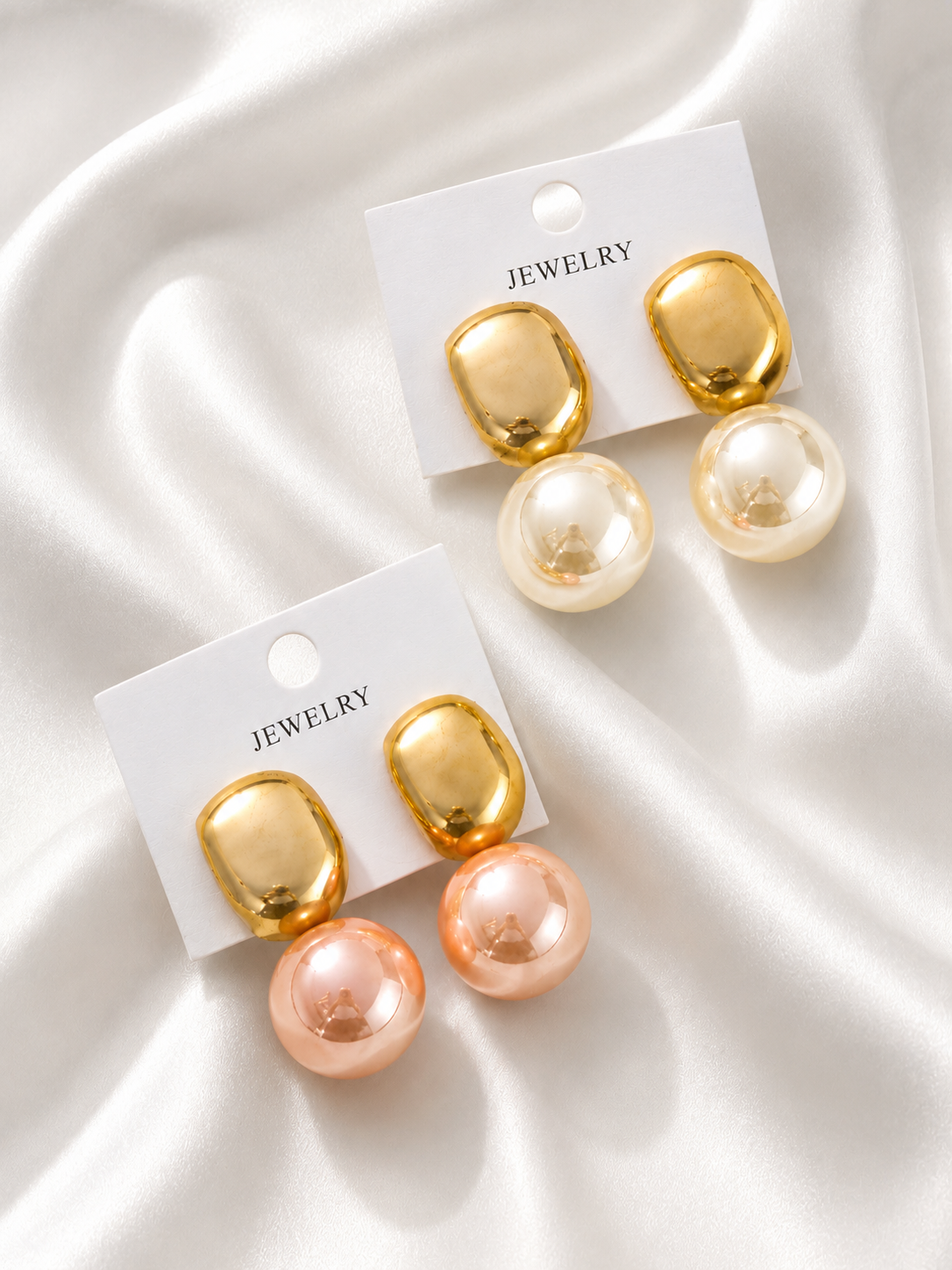 Boucles d’Oreilles Perle Dorée