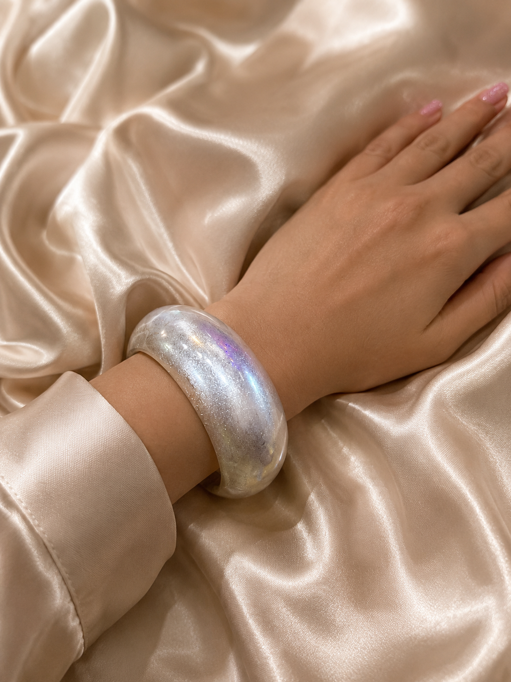 Bracelet Jonc Oversize Argenté