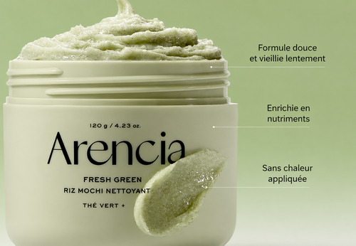 Arencia Fresh Green Rice Mochi Cleanser, Gentle Daily Cleanser for Acne-Prone Skin, 1.76oz / 4.23oz