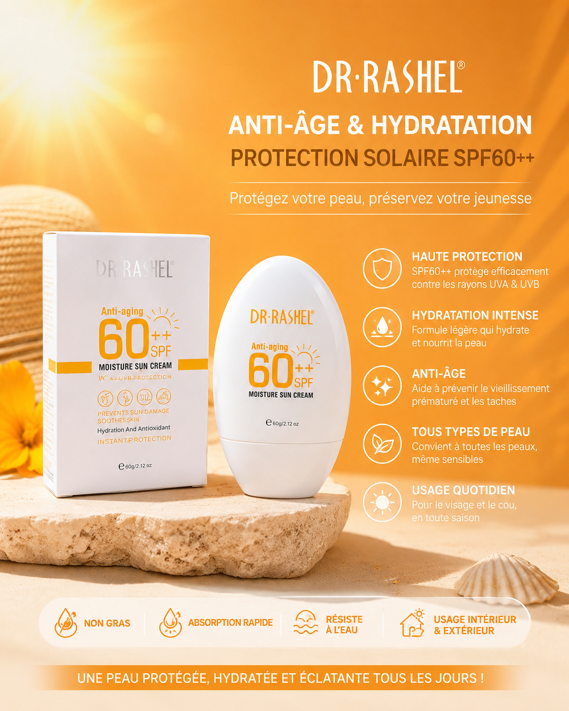 DR RASHEL Water and Sweat-Resistant Sunscreen Anti-aging and Moisture Sun Cream