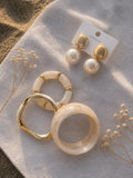 Ensemble Nacré & Doré – Bracelets et Boucles d’oreilles