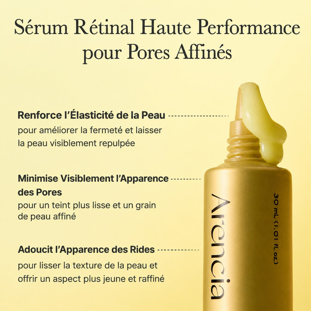 Arencia Retinal Booster Shot, Advanced Retinal & Caffeine Formula for Firm, Pore-Refined Skin, 1.01 fl oz